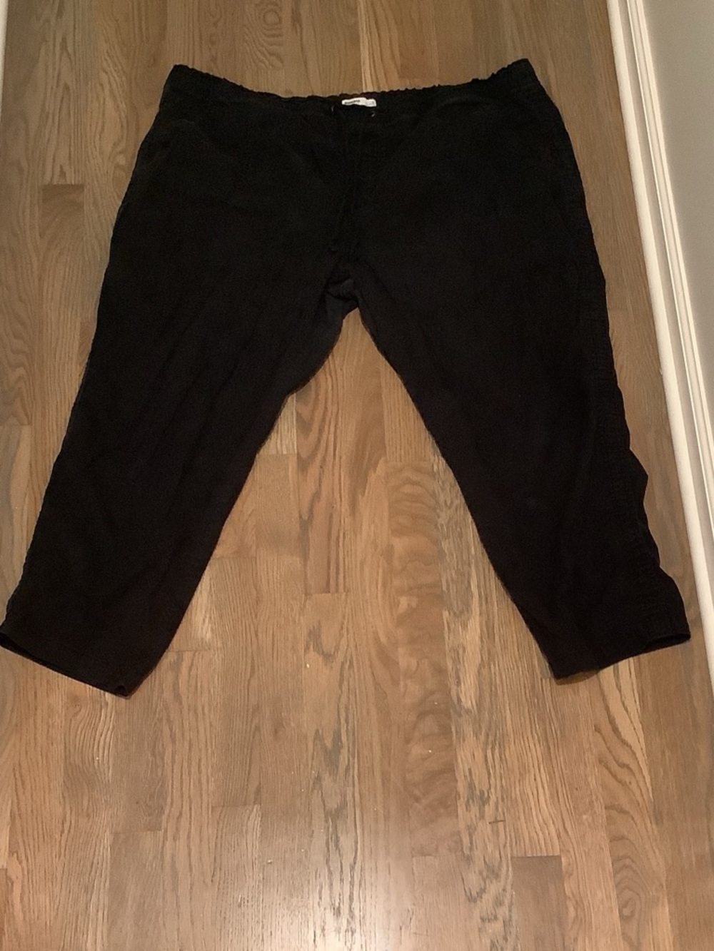 Black Casual Elastic-Waist Pants